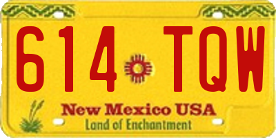 NM license plate 614TQW