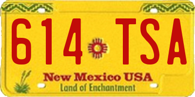 NM license plate 614TSA