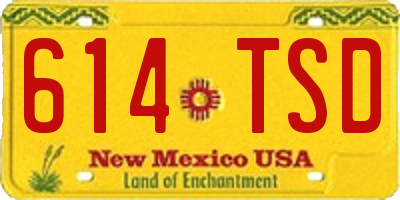 NM license plate 614TSD