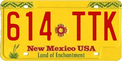 NM license plate 614TTK