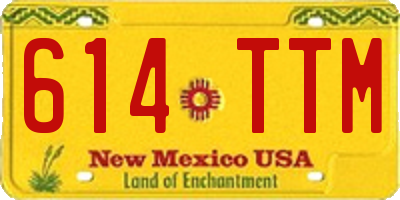 NM license plate 614TTM
