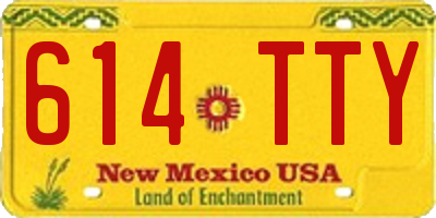 NM license plate 614TTY