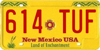 NM license plate 614TUF