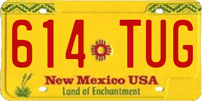 NM license plate 614TUG
