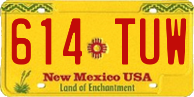 NM license plate 614TUW