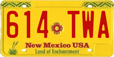 NM license plate 614TWA