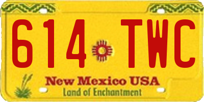 NM license plate 614TWC