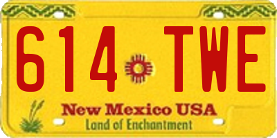 NM license plate 614TWE