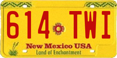 NM license plate 614TWI