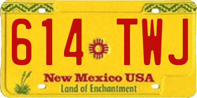 NM license plate 614TWJ
