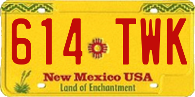 NM license plate 614TWK