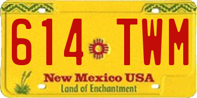 NM license plate 614TWM