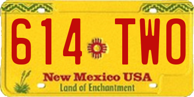 NM license plate 614TWO