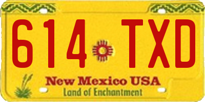 NM license plate 614TXD