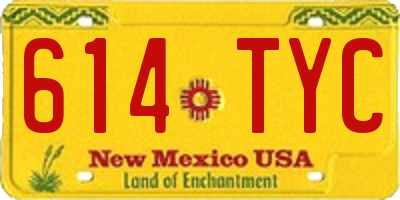 NM license plate 614TYC