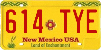 NM license plate 614TYE