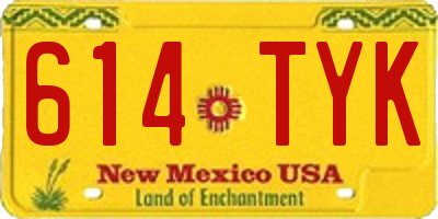 NM license plate 614TYK