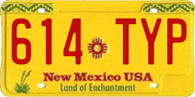 NM license plate 614TYP