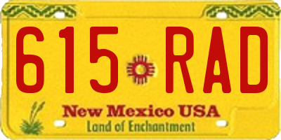 NM license plate 615RAD