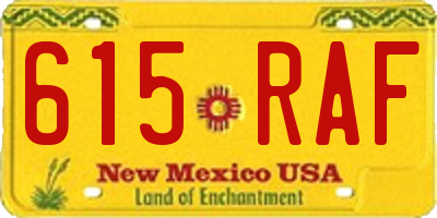 NM license plate 615RAF