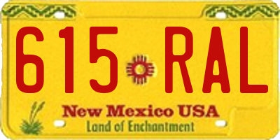 NM license plate 615RAL