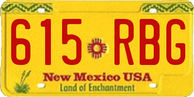 NM license plate 615RBG