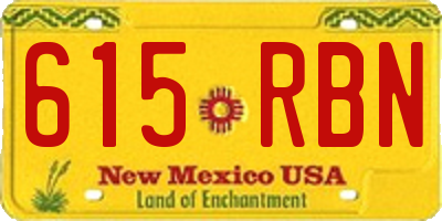 NM license plate 615RBN