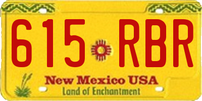 NM license plate 615RBR