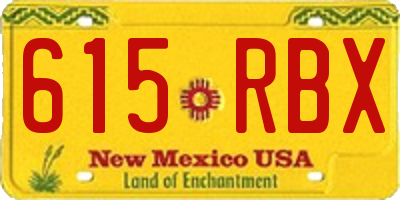 NM license plate 615RBX