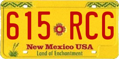 NM license plate 615RCG