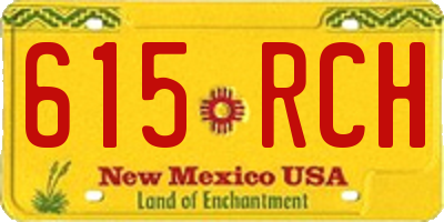 NM license plate 615RCH