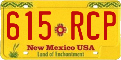 NM license plate 615RCP