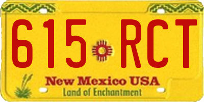NM license plate 615RCT