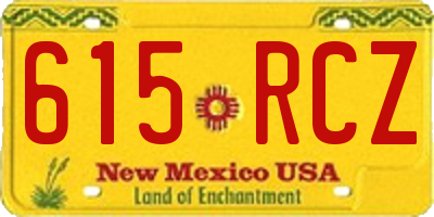 NM license plate 615RCZ
