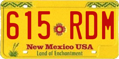 NM license plate 615RDM