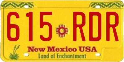 NM license plate 615RDR