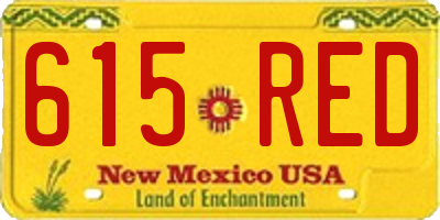 NM license plate 615RED