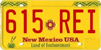 NM license plate 615REI