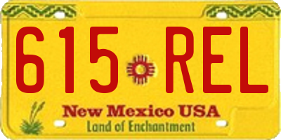 NM license plate 615REL