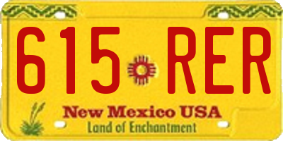 NM license plate 615RER