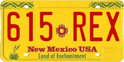 NM license plate 615REX