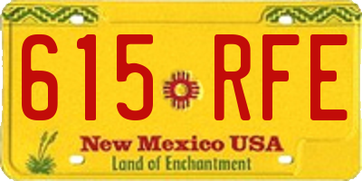 NM license plate 615RFE