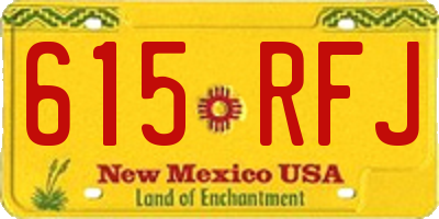 NM license plate 615RFJ