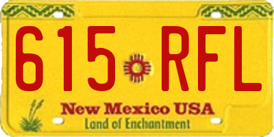 NM license plate 615RFL