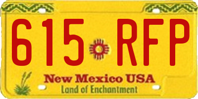 NM license plate 615RFP