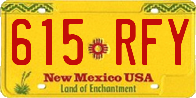 NM license plate 615RFY