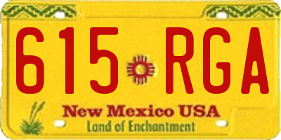 NM license plate 615RGA