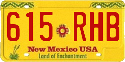 NM license plate 615RHB