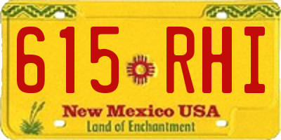 NM license plate 615RHI