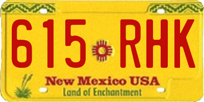NM license plate 615RHK